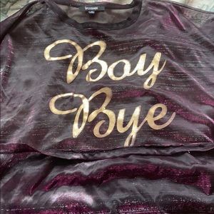 Purple Boy Bye mesh shirt